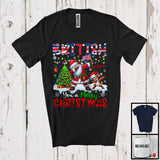 MacnyStore - Personalized Custom Name British You A Merry Christmas; Joyful Dabbing Santa; British Flag T-Shirt