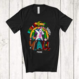 MacnyStore - Personalized Custom Name Bruh 100 Days Y'all; Cool 100th Day Of School Dabbing Unicorn; Plaid Rainbow T-Shirt