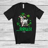 MacnyStore - Personalized Custom Name Bruh Goat; Joyful St. Patrick's Day Goat Leprechaun Shamrocks T-Shirt