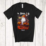 MacnyStore - Personalized Custom Name Bruh Halloween; Humorous Boo Ghost Treat Candy; Family T-Shirt