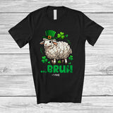 MacnyStore - Personalized Custom Name Bruh Sheep; Joyful St. Patrick's Day Sheep Leprechaun Shamrocks T-Shirt