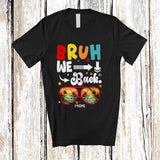 MacnyStore - Personalized Custom Name Bruh We Back; Joyful Back To School First Day Of School Summer Sunglasses T-Shirt