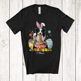 MacnyStore - Personalized Custom Name Bunny Border Collie Eating Ramen Noodles; Lovely Easter Eggs Japan T-Shirt