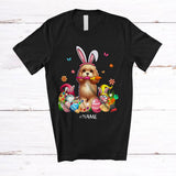 MacnyStore - Personalized Custom Name Bunny Cockapoo Painting Easter Eggs; Lovely Easter Family T-Shirt