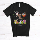 MacnyStore - Personalized Custom Name Bunny Dabbing Skeleton; Lovely Easter Eggs Basket Gnomes T-Shirt