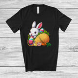MacnyStore - Personalized Custom Name Bunny Eating Taco; Lovely Easter Taco Egg Hunting; Family T-Shirt