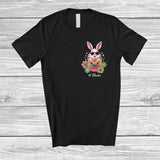MacnyStore - Personalized Custom Name Bunny In Flowers Pocket; Lovely Easter Bunny Sunglasses; Egg Hunt T-Shirt