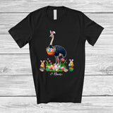 MacnyStore - Personalized Custom Name Bunny Ostrich Hunting Eggs Basket; Lovely Easter Bunnies Egg Hunt T-Shirt