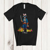 MacnyStore - Personalized Custom Name Bunny Pirate Skeleton; Amazing Easter Egg Basket Hunt; Family T-Shirt