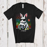 MacnyStore - Personalized Custom Name Bunny Playing Video Game; Lovely Easter Egg Gaming Gamer T-Shirt
