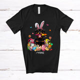 MacnyStore - Personalized Custom Name Bunny Rottweiler Painting Easter Eggs; Lovely Easter Family T-Shirt