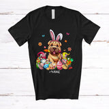MacnyStore - Personalized Custom Name Bunny Shar Pei Painting Easter Eggs; Lovely Easter Family T-Shirt