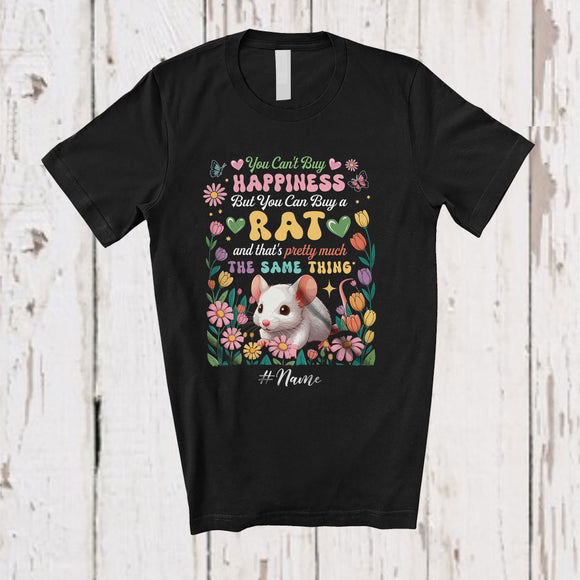 MacnyStore - Personalized Custom Name Can't Buy Happiness But Can Buy A Rat; Lovely Floral Animal T-Shirt