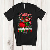 MacnyStore - Personalized Custom Name Candy Inspector; Adorable Christmas ELF Presents Candy Cane T-Shirt