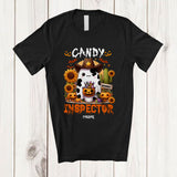 MacnyStore - Personalized Custom Name Candy Inspector; Lovely Halloween Western Boo Sunflower; Gardener T-Shirt