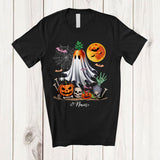 MacnyStore - Personalized Custom Name Carrot Wearing Ghost Boo Costume; Creepy Halloween Fruit Vegan T-Shirt