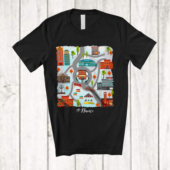 MacnyStore - Personalized Custom Name Cars Road City; Fantastic Father's Day Road Car Race Track; Family T-Shirt