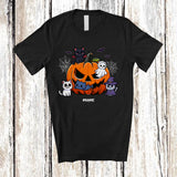 MacnyStore - Personalized Custom Name Cat Boo Witch Inside Pumpkin; Lovely Halloween Cat Owner Family T-Shirt