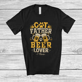 MacnyStore - Personalized Custom Name Cat Father Beer Lover; Humorous Father's Day Drinking Drunker; Family T-Shirt