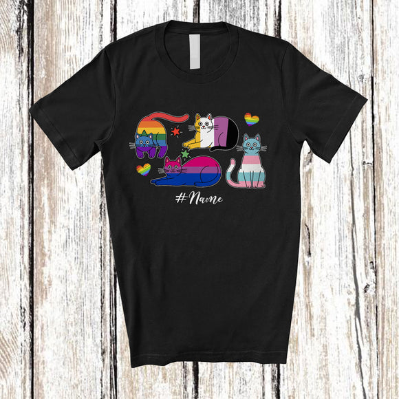 MacnyStore - Personalized Custom Name Cat LGBTQ Trans Asexual Nonbinary; Lovely LGBTQ Pride Cats Owner T-Shirt