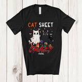 MacnyStore - Personalized Custom Name Cat Sheet Crazy; Humorous Halloween Boo Ghost Cat Owner T-Shirt