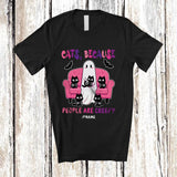 MacnyStore - Personalized Custom Name Cats Because People Creepy; Lovely Halloween Ghost Boo Owner T-Shirt