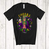 MacnyStore - Personalized Custom Name Cheers Fuckers; Joyful Mardi Gras President Trump; Drinking Beer T-Shirt