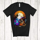 MacnyStore - Personalized Custom Name Cheetah Witch; Creepy Halloween Moon Boo Ghost Wild Animal Lover T-Shirt