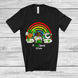 MacnyStore - Personalized Custom Name Chef Squad; Joyful St. Patrick's Day Three Gnomes; Rainbow T-Shirt