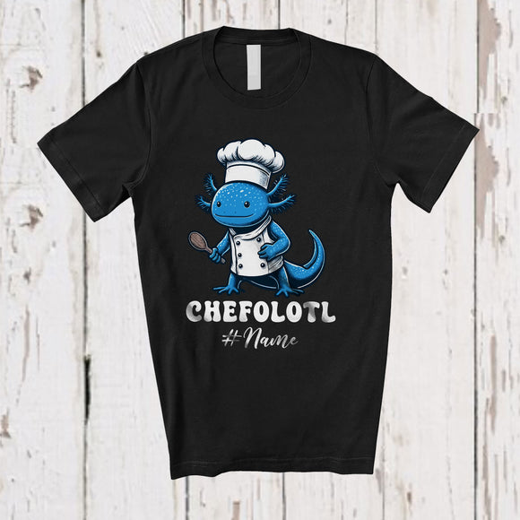MacnyStore - Personalized Custom Name Chefolotl; Adorable Kawaii Axolotls Chef Girl Lover; Family T-Shirt