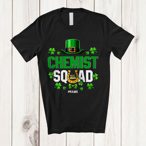 MacnyStore - Personalized Custom Name Chemist Squad; Amazing St. Patrick's Day Leprechaun Hat; Family T-Shirt