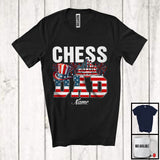 MacnyStore - Personalized Custom Name Chess Dad, Proud 4th Of July USA Flag Sport, Patriotic Family T-Shirt
