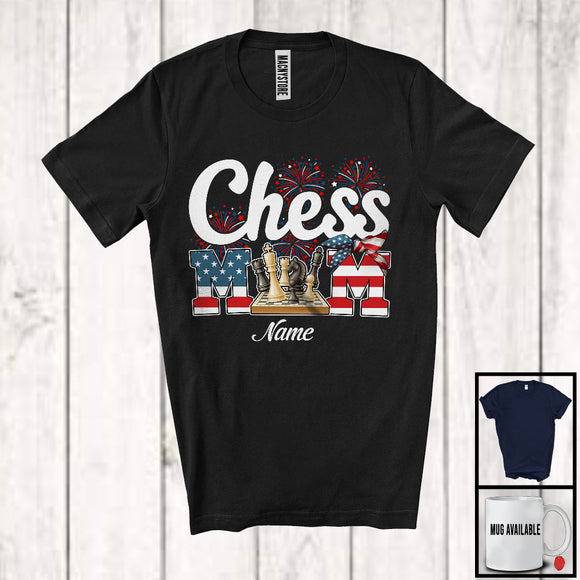 MacnyStore - Personalized Custom Name Chess Mom, Proud 4th Of July USA Flag Headband, Patriotic Family T-Shirt