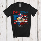 MacnyStore - Personalized Custom Name Chess Squad; Joyful 4th Of July Eagle Chess Player; Patriotic T-Shirt