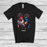 MacnyStore - Personalized Custom Name Chicken Ice Cream; Joyful 4th Of July American Flag; Patriotic T-Shirt