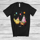 MacnyStore - Personalized Custom Name Chicken with Cake; Lovely Birthday Party Animal Lover T-Shirt