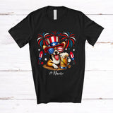 MacnyStore - Personalized Custom Name Chihuahua Drinking Beer; Amusing 4th Of July Fireworks Patriotic T-Shirt