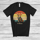 MacnyStore - Personalized Custom Name Chihuahua Tattoo Love Dad; Amazing Father's Day Vintage Retro; Family T-Shirt