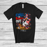 MacnyStore - Personalized Custom Name Chill The Fourth Out; Humorous 4th of July US Flag Goose; Patriotic T-Shirt