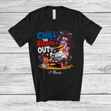 MacnyStore - Personalized Custom Name Chill The Fourth Out; Humorous 4th of July US Flag Pelican; Patriotic T-Shirt