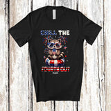 MacnyStore - Personalized Custom Name Chill The Fourth Out; Joyful 4th Of July Raccoon Relax On Float; Patriotic T-Shirt