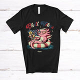 MacnyStore - Personalized Custom Name Chill Vibes; Lovely 4th Of July Axolotl On Float US Flag; Patriotic T-Shirt