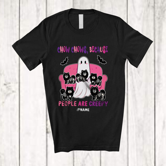 MacnyStore - Personalized Custom Name Chow Chows People Creepy; Amazing Halloween Boo Ghost Family T-Shirt