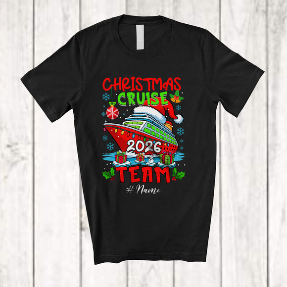 MacnyStore - Personalized Custom Name Christmas Cruise 2026 Team; Awesome X-mas Santa Cruise Ship; Family T-Shirt