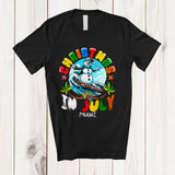 MacnyStore - Personalized Custom Name Christmas In July 2025; Lovely Summer Vacation Snowman Mid Year T-Shirt