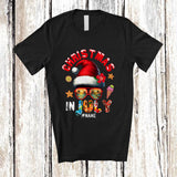 MacnyStore - Personalized Custom Name Christmas In July; Joyful Summer Vacation Santa Hat; Sea Beach T-Shirt
