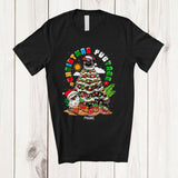 MacnyStore - Personalized Custom Name Christmas Pugtree; Humorous Christmas Santa Head Pug Owner T-Shirt