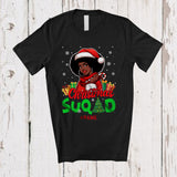 MacnyStore - Personalized Custom Name Christmas Squad; Fantastic Sweater Santa Afro Woman; Black African T-Shirt