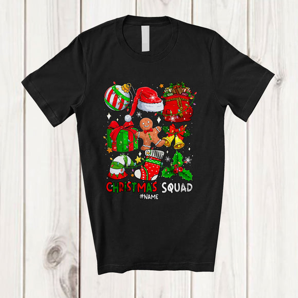 MacnyStore - Personalized Custom Name Christmas Squad; Lovely X-mas Collection Santa Gingerbread; Family T-Shirt