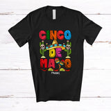 MacnyStore - Personalized Custom Name Cinco de Mayo; Colorful Cinco de Mayo Mexican Cactus Sombrero T-Shirt
